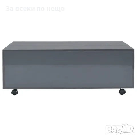 Маса за кафе, супер гланц, сива, 100x100x35 см Код P172, снимка 3 - Маси - 49340710