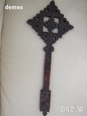 Дървен християнски кръст от Етиопия, снимка 11 - Колекции - 49715781