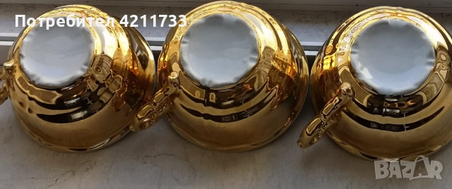 3 прекрасни чаши за кафе, чай с позлата НОВО, снимка 7 - Чаши - 52813360