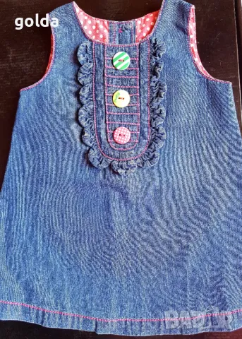 Дънкова рокля  NEXT за бебе 3-6мес, снимка 2 - Бебешки рокли - 49772075