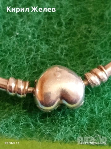 Сребърна гривна от колекция Pandora Moments Forever love елегантна 49718, снимка 3 - Гривни - 52912774