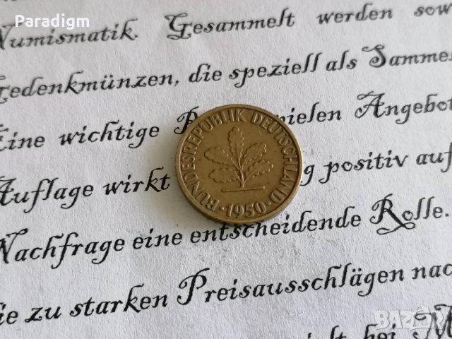 Монета - Германия - 5 пфенига | 1950г.; серия F, снимка 2 - Нумизматика и бонистика - 29057373