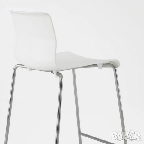 Стилен бар стол Ikea GLENN бял/хром НОВИ , снимка 5 - Столове - 39644179