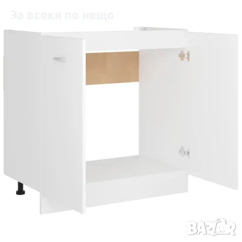 Долен шкаф за мивка, бял, 80x46x81,5 см, ПДЧ, снимка 10 - Шкафове - 48003817