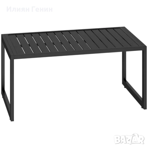 Странична маса Outsunny с ламели, балконска маса, изработена от алуминий, снимка 2 - Маси - 51792004