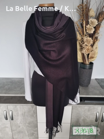 Двулицеви шалове от кашмир с втъкана златна нишка, снимка 11 - Шалове - 51861388