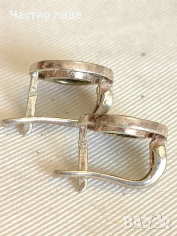 Сребърни Обеци BVLGARI Булгари с Черен Оникс, снимка 3 - Обеци - 47618751