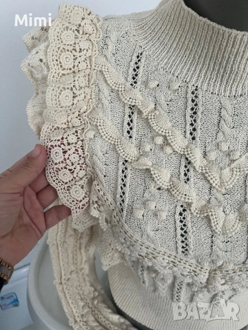 Zara плетена бруза,поло  , снимка 5 - Блузи с дълъг ръкав и пуловери - 51798640