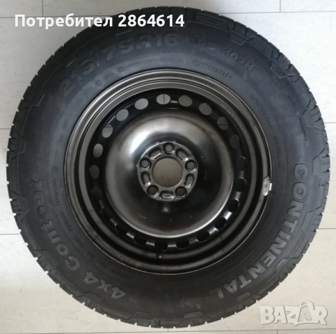 215/75R16 M+S Гума с джанта Continental Contact за SUV 4x4, снимка 5 - Гуми и джанти - 52676548