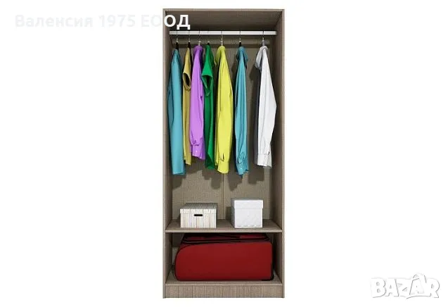 Двукрил гардероб Сити 1001 дъб артисан или комбинация мока/ лате, снимка 10 - Гардероби - 47361212