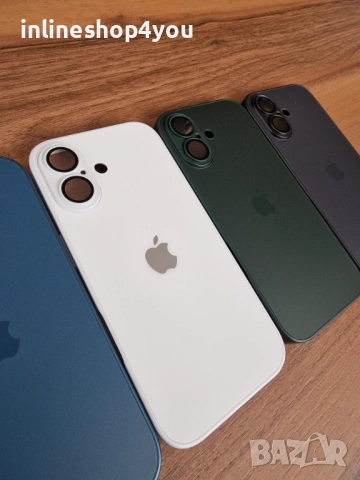 Матов Стъклен Кейс за Apple iPhone 17 - Различни цветове, снимка 4 - Калъфи, кейсове - 52446209