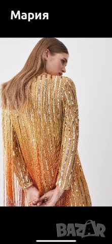 Рокля Karen Millen с мъниста, камъни, пайети, снимка 2 - Рокли - 43383356