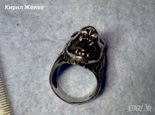 ФИГУРАЛЕН КОЛЕКЦИОНЕРСКИ АРТ ПРЪСТЕН ВЪЛК от НИКЕЛИРАНА БЛАГОРОДНА НЕРЪЖДАЕМА СТОМАНА 25161, снимка 13 - Пръстени - 51280126