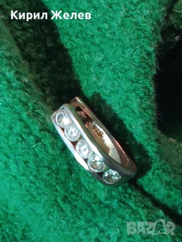 СТАРА СРЕБЪРНА СКЪПОЦЕННА АНГЛИЙСКА ОБЕЦА СРЕБРО 925 с ФАСЕТ - ЦИРКОНИ 27246, снимка 9 - Обеци - 36847769