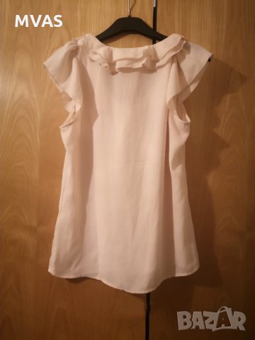 Нова елегантна блуза с панделка 40 размер розова, снимка 2 - Корсети, бюстиета, топове - 32326837