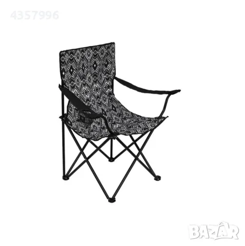 Сгъваем къмпинг стол, С калъф, Сив-Черен 