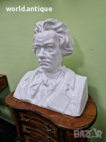 Прекрасен голям антикварен немски бюст , снимка 7 - Антикварни и старинни предмети - 53248897