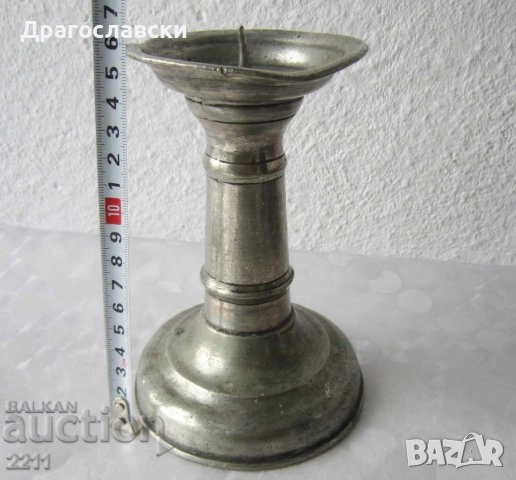 Стари свещници, свещник стар метален 24 см с момче фигура антика, снимка 17 - Антикварни и старинни предмети - 28874507