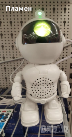 Робот нощна лампа LED прожектор и тонколона астронавт дистанционно  11 x 8 x 20 cm, снимка 4 - Играчки за стая - 53433927