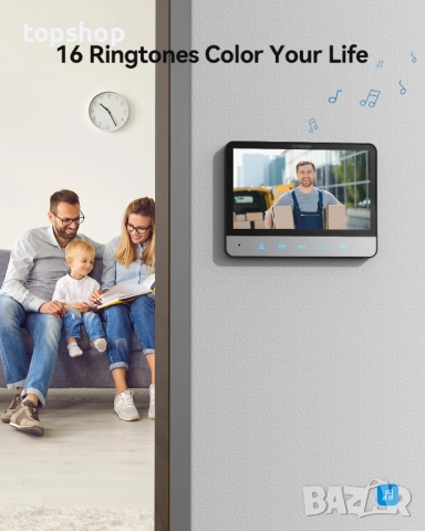 Чисто нова TMEZON Кабелна видеодомофонна система с 2 * 7 инчаови монитора, видео звънец с камера..., снимка 6 - Други - 52034366