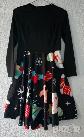 Дамска Коледна рокля размер ХS - ХХS НОВА, снимка 4 - Рокли - 48414171