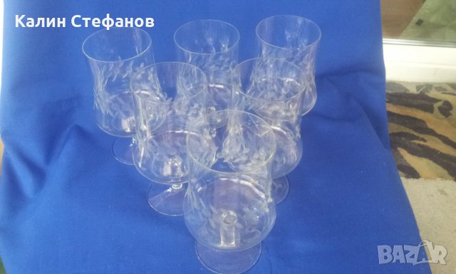 Големи красив чаши за алкохол, гравирани, столче, 6 бр комплект, снимка 3 - Чаши - 27682033