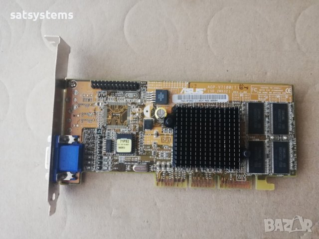  Видео карта NVidia GeForce 2 Asus V7100 PURE 32MB AGP, снимка 1 - Видеокарти - 36903086