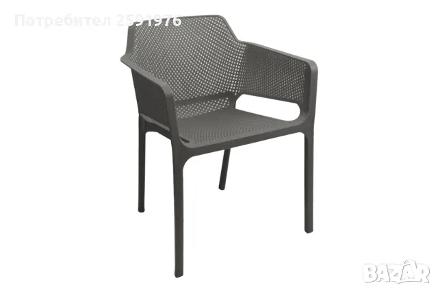 Градинско кресло Puzzle-home Oviez, Антрацит, Пластмаса, 59х58х79см., снимка 1