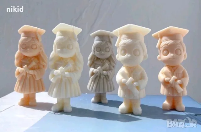 3d Абитуриент студент абсолвент завършване бал момиче момче силиконов молд форма шоколад гипс свещ 