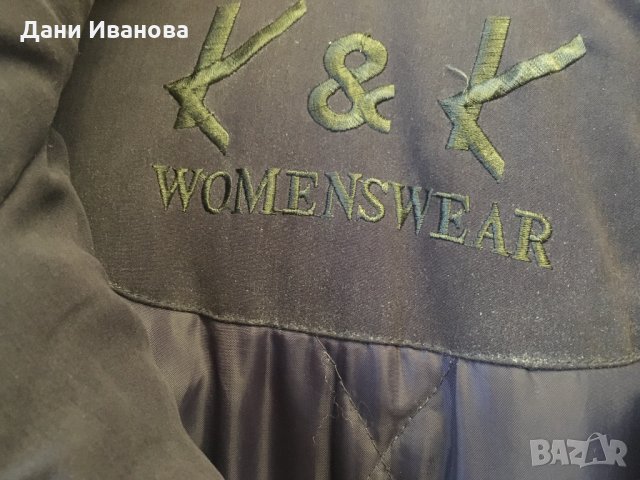 Дамска зимна ватирана шуба с качулка - тъмно синя, снимка 6 - Палта, манта - 34717458