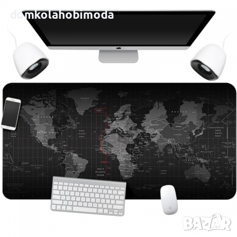 Подложка за лаптоп карта на света, 90×40x0.2 см