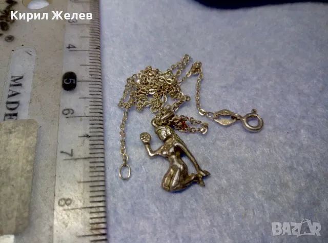 РОМАНТИЧЕН Арт НУВО СРЕБЪРЕН МЕДАЛЬОН ЗОДИЯ ДЕВА с ФИНА СРЕБЪРНА ВЕРИЖКА СРЕБРО 925 ПРОБА 38801, снимка 5 - Колиета, медальони, синджири - 50354735