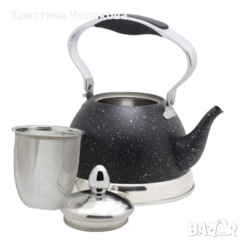 Висококачествен чайник с фина цедка, 1L, снимка 2 - Аксесоари за кухня - 44064363