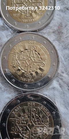 Монета от 2 евро Карл Велики 2023, снимка 2 - Нумизматика и бонистика - 53529120