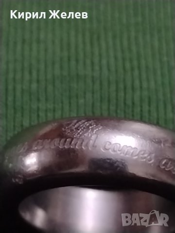 Масивна унисекс халка D&G сребриста с надпис на английски 37399  , снимка 5 - Пръстени - 40413332