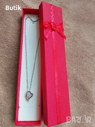 Колие сърце с камък , снимка 6 - Колиета, медальони, синджири - 48717615