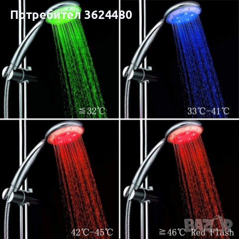 Универсален Светещ душ в 3 цвята, снимка 11 - Други стоки за дома - 39932896