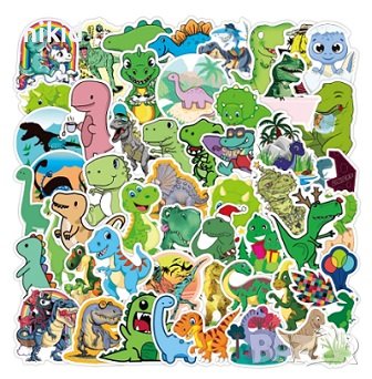 3 вид 50 бр Динозавър динозавърчета динозаври самозалепващи лепенки стикери за украса декор, снимка 2 - Други - 36748087