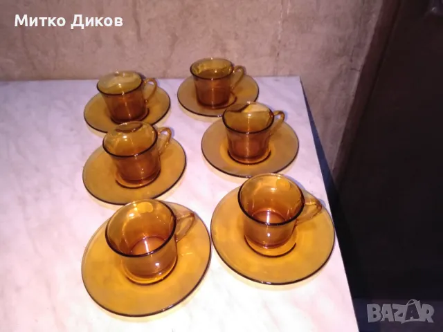 Сервиз за кафе чай 180 млл - 12 части 6 чаши фи  65 и 55мм и 6 чинийки фи 135мм Duralex Франция, снимка 3 - Сервизи - 48512397