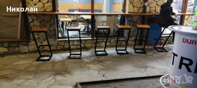 дизайнерски бар столове масив и желязо , снимка 17 - Столове - 53556143