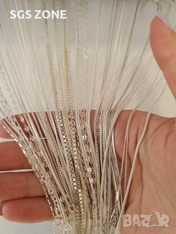 СРЕБЪРНИ ИТАЛИАНСКИ ВЕРИГИ ОТ ИТАЛИЯ, снимка 3 - Колиета, медальони, синджири - 52361090