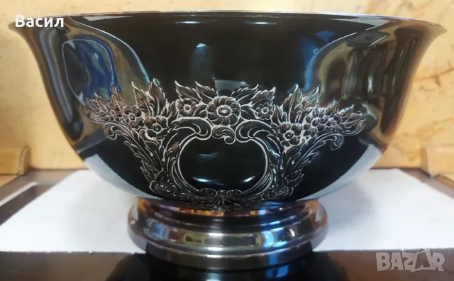 Стара посребрена фруктиера маркировки, снимка 5 - Антикварни и старинни предмети - 49689628