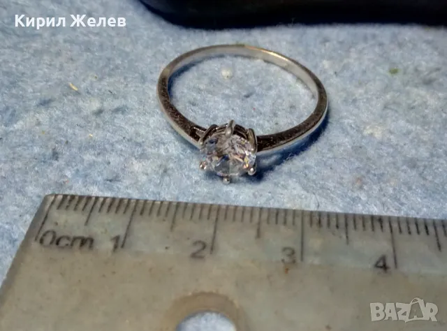 СКЪПОЦЕНЕН ГОДЕЖЕН СРЕБЪРЕН ПРЪСТЕН СРЕБРО ВИСОКА ПРОБА с БЯЛА ПОЗЛАТА и ЕДЪР ФАСЕТИРАН ЦИРКОН 44354, снимка 8 - Пръстени - 49144564