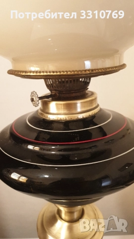 Изключително рядка антикварна находка-изящна холандска стъклена банкетна газена лампа. , снимка 5 - Настолни лампи - 52126313