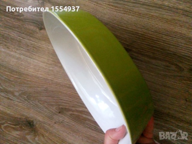 Керамична тава FERRERO, зелена, нова, снимка 2 - Съдове за готвене - 43407645