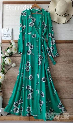 Дълга зелена рокля , снимка 7 - Рокли - 51010025