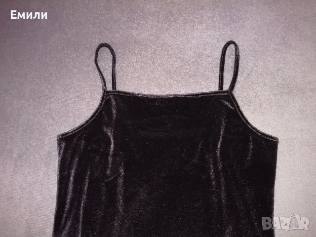 Нова къса дамска еластична кадифена рокля в черен цвят р-р S, M, L, снимка 8 - Рокли - 43931544