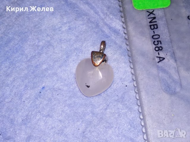 МИНИАТЮРНО СЪРЧИЦЕ от ФАСЕТИРАН МЛЕЧЕН КВАРЦ СТАР ВИНТИДЖ МЕДАЛЬОН 37010, снимка 7 - Антикварни и старинни предмети - 39955003