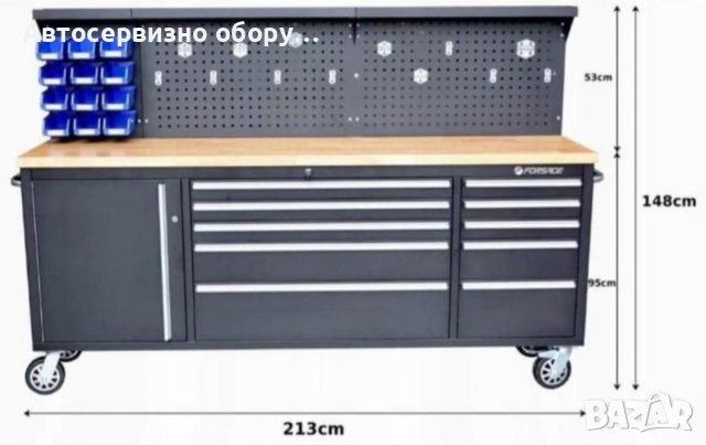 Подвижен шкаф за инструменти с работен плот RockForce, снимка 2 - Други инструменти - 40022013