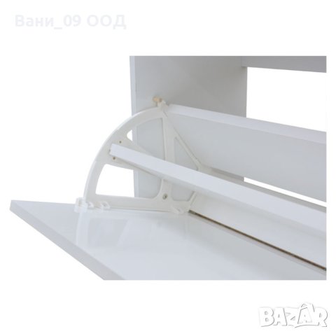 Бял шкаф за обувки с 3 клапващи врати, снимка 4 - Шкафове - 40597170